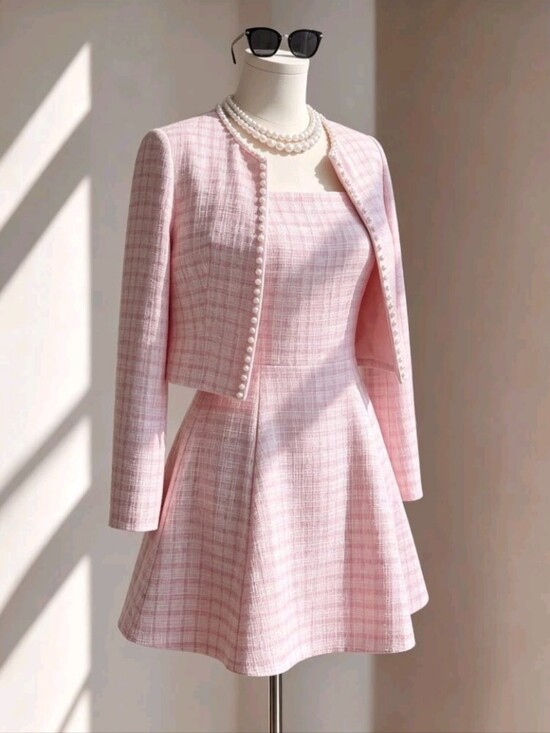 Jackets & Blazers - Autumn/Winter Holiday Vacation Elegant Romantic Minimalist Pearl Trim Long